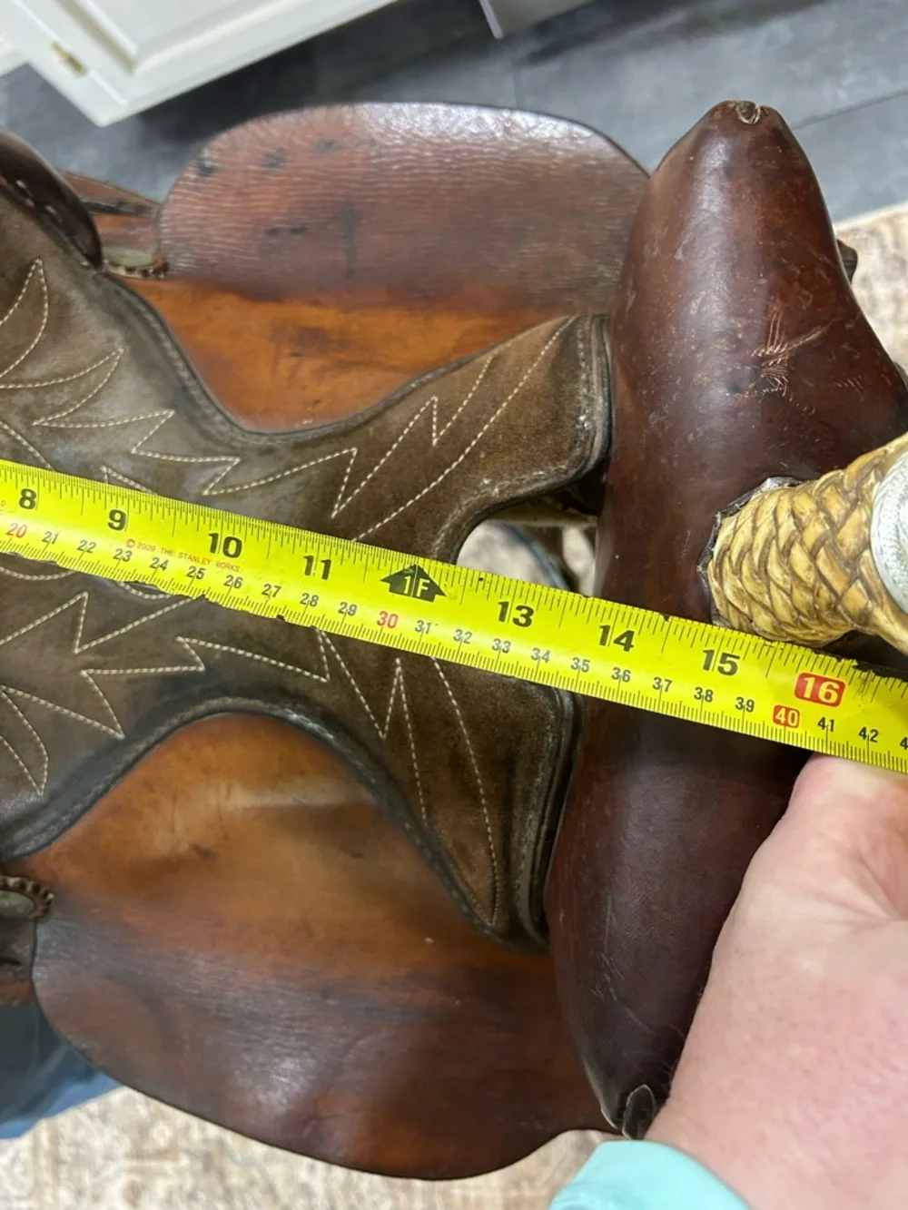 Vintage Youth Western Leather Saddle. 14” Seat. - Picture 16 of 16